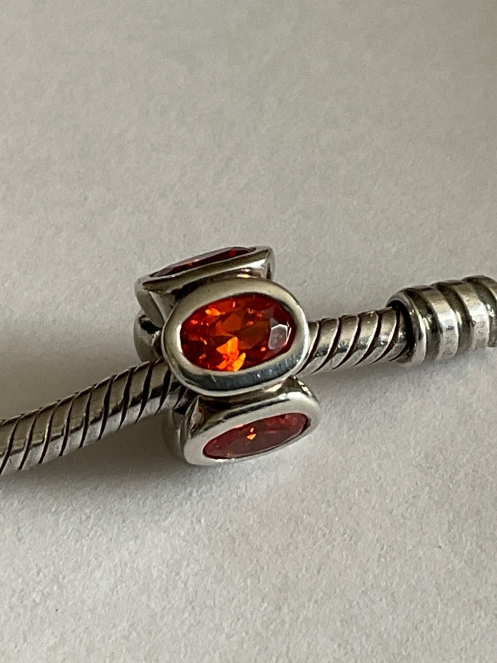 Pandora Bright Orange Faceted Spacer Charm